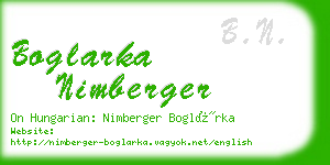 boglarka nimberger business card